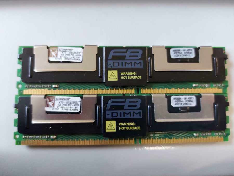 Kingston 2GB Kit (2 X 1GB) PC2-4200 DDR2 CL4 240P DIMM KTD-WS533/2G 9965286-091