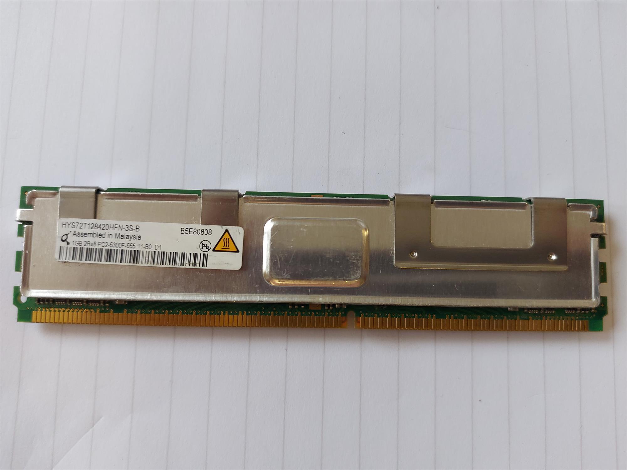 Qimonda HP 1GB PC2-5300 DDR2-667MHz ECC Fully Buffered CL5 240-Pin DIMM ( HYS72T128420HFN-3S-B 398706-551 ) REF