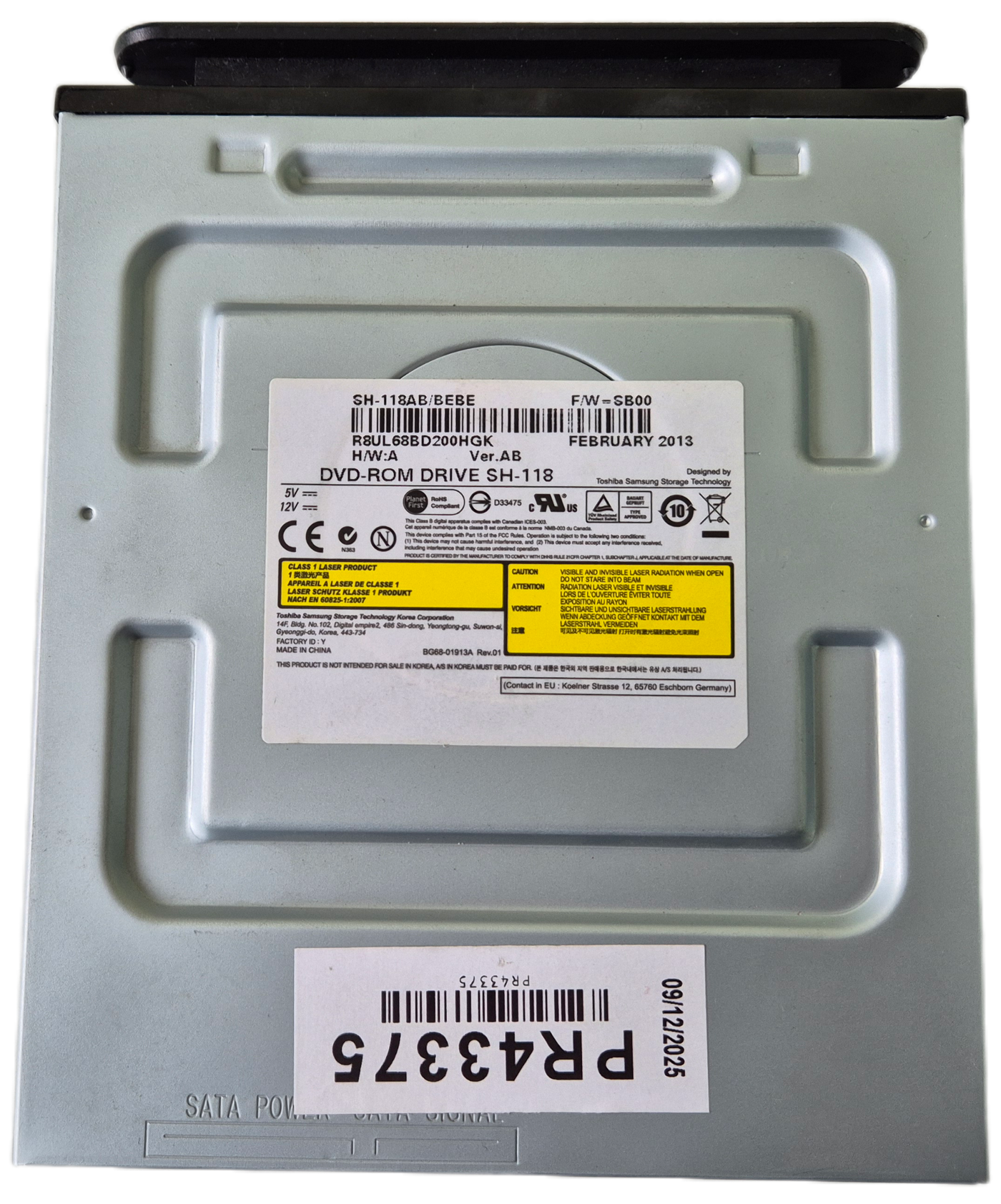 Toshiba Samsung SH-118 18x SATA DVD-ROM - taken from MP7000 ( SH-118AB/BEBE ) USED