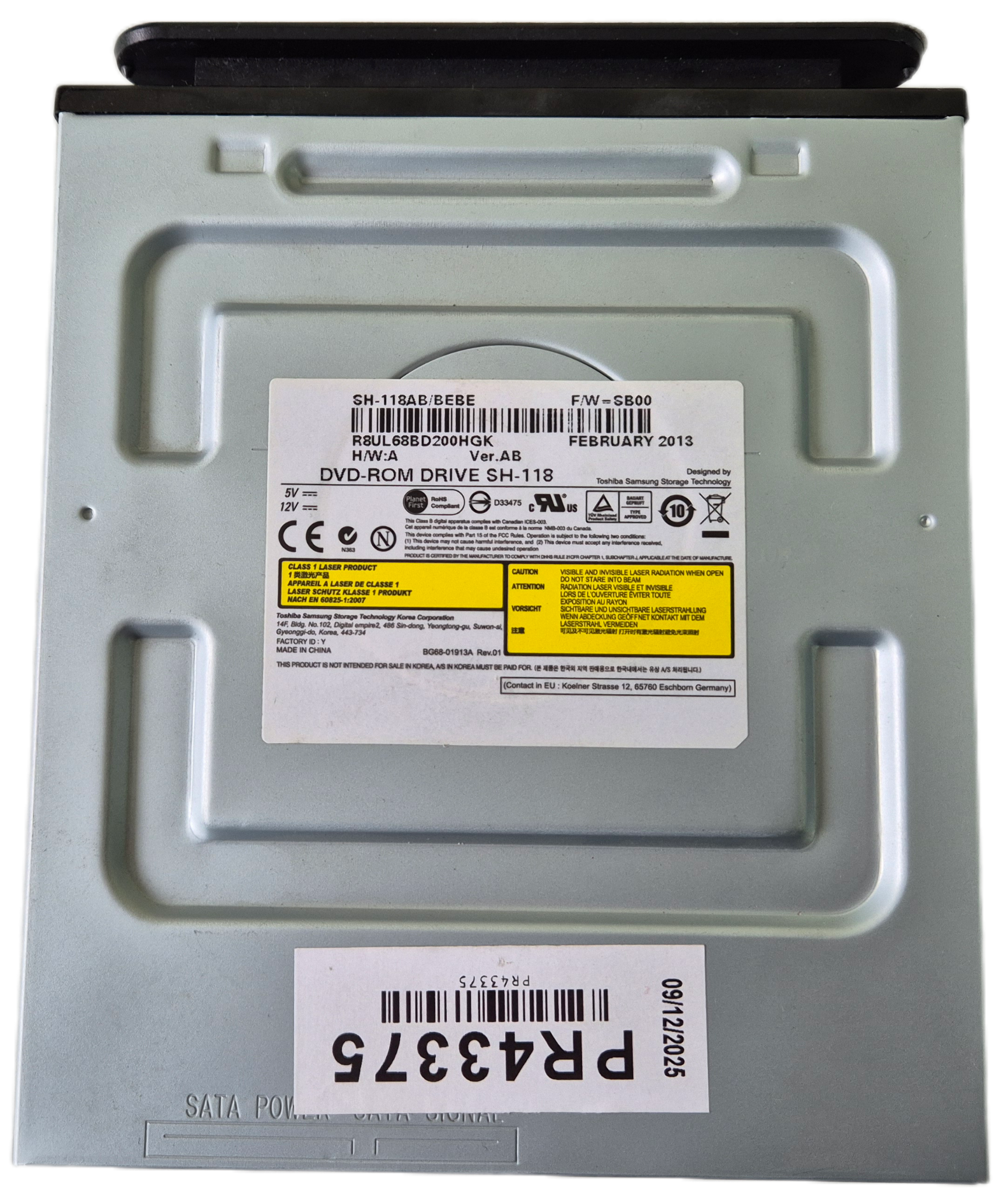 Toshiba Samsung SH-118 18x SATA DVD-ROM - taken from MP7000 ( SH-118AB/BEBE ) USED