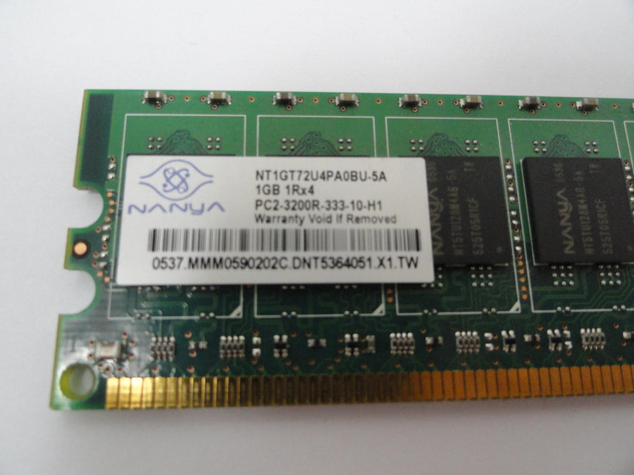 Nanya HP 1GB PC2-3200 DDR2-400 CL3 ECC Reg RAM ( NT1GT72U4PA0BU-5A 345113-051 ) REF