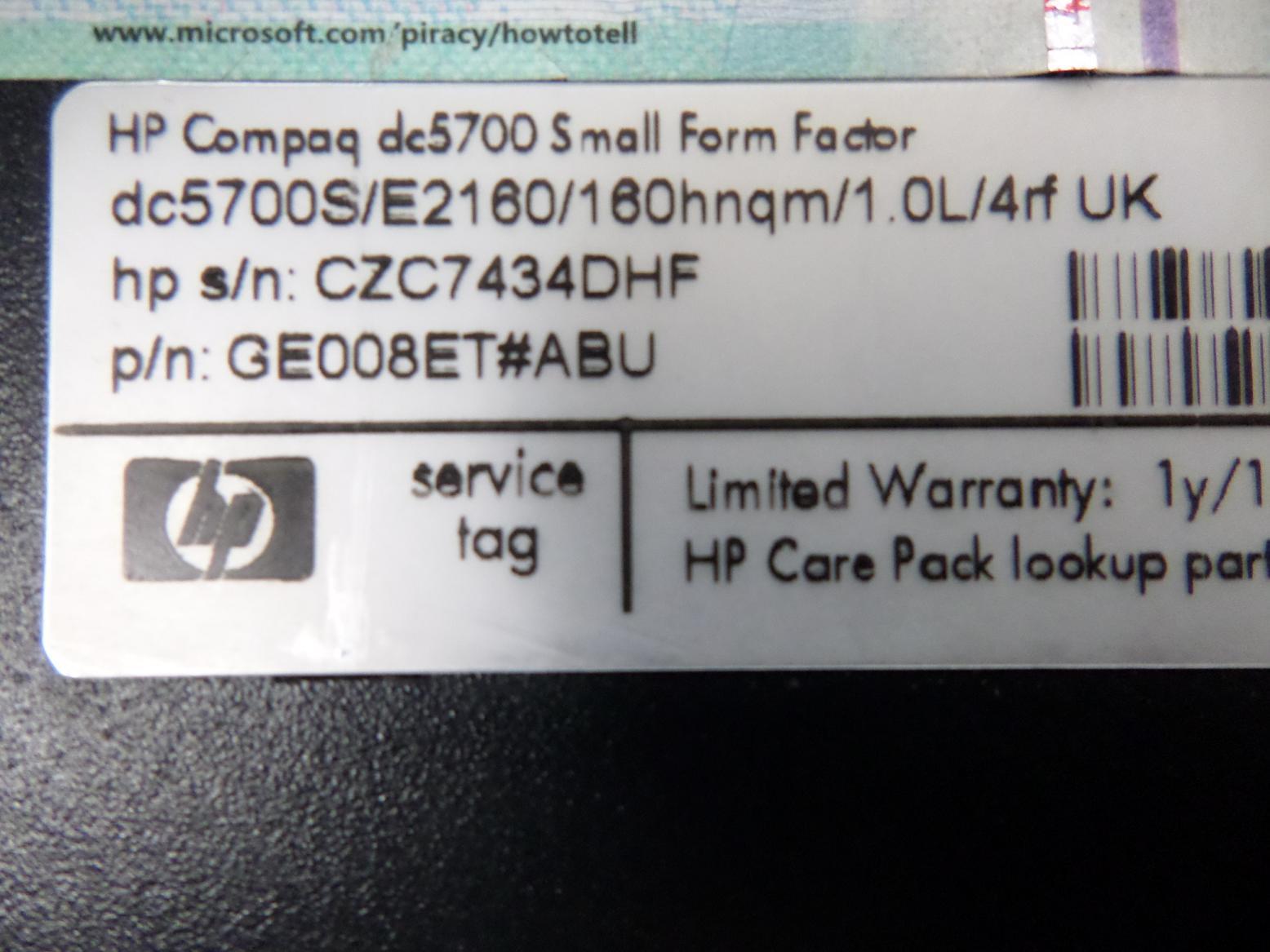 PR15195_GE008ET#ABU_Hp Compaq dc5700 SFF  1.80GHz - Image4