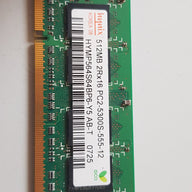 Hynix 512MB 2Rx16 PC2 53000S Unbuffered DDR2 SODIMM Memory Module (HYMP564S64BP6-Y5 AB-T)