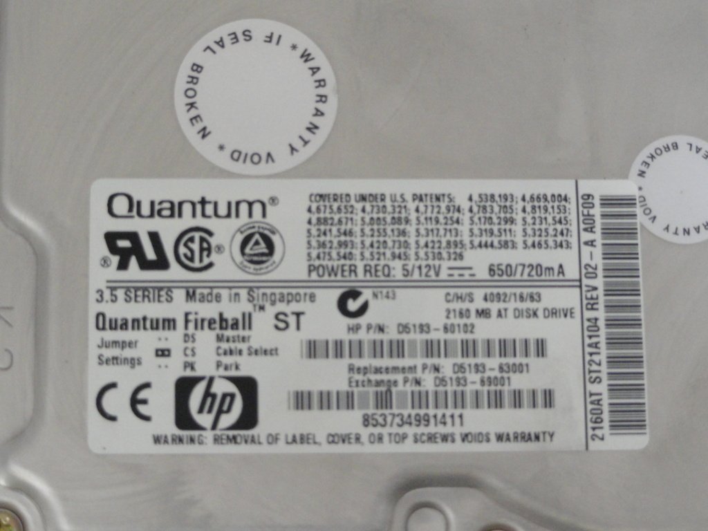 PR11989_ST21A104_HP Quantum 2.1GB IDE 3.5in HDD - Image5