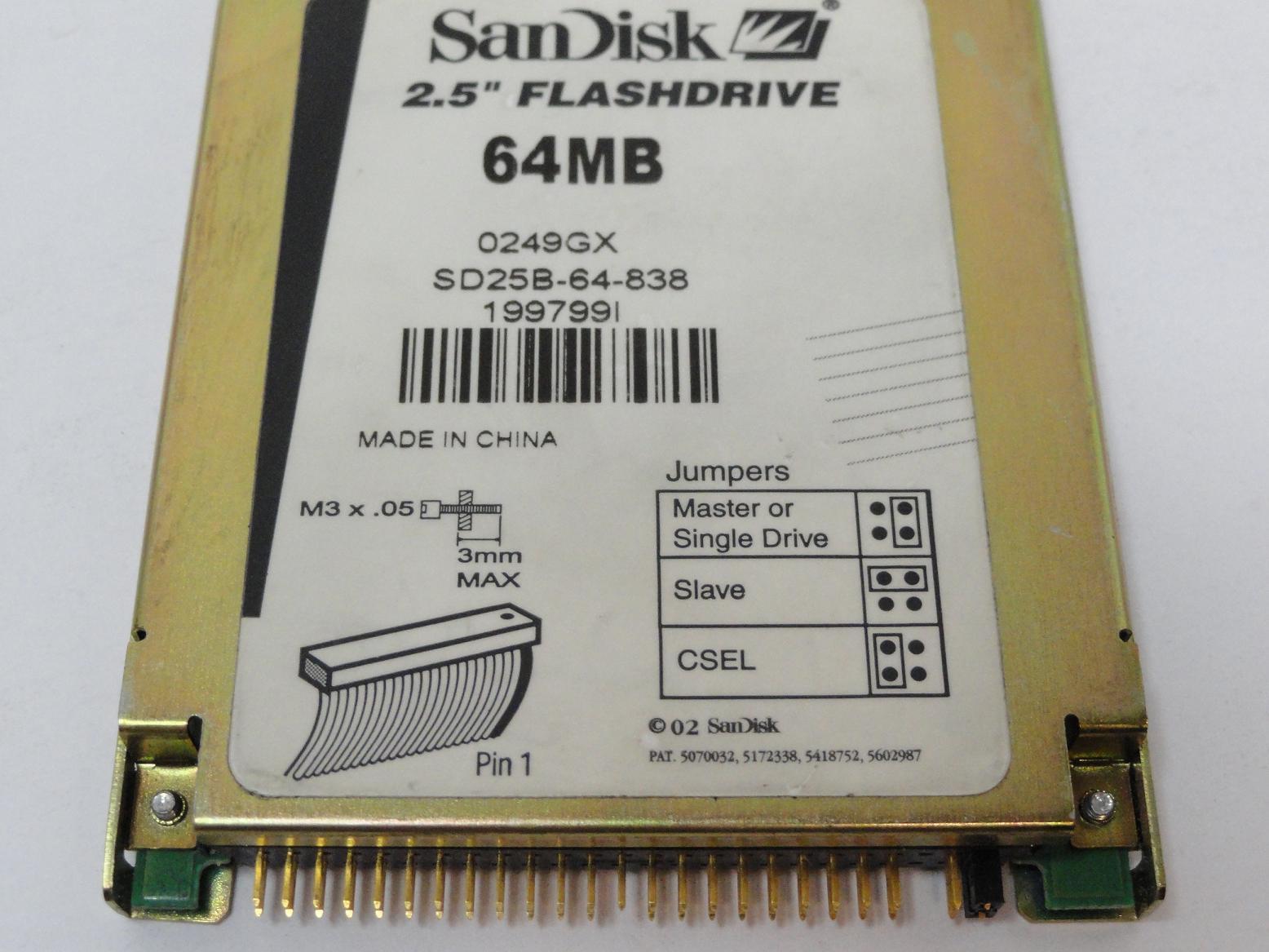 PR01861_SD25B-64-838_SanDisk 64MB IDE 2.5in Flash Disk - Image3