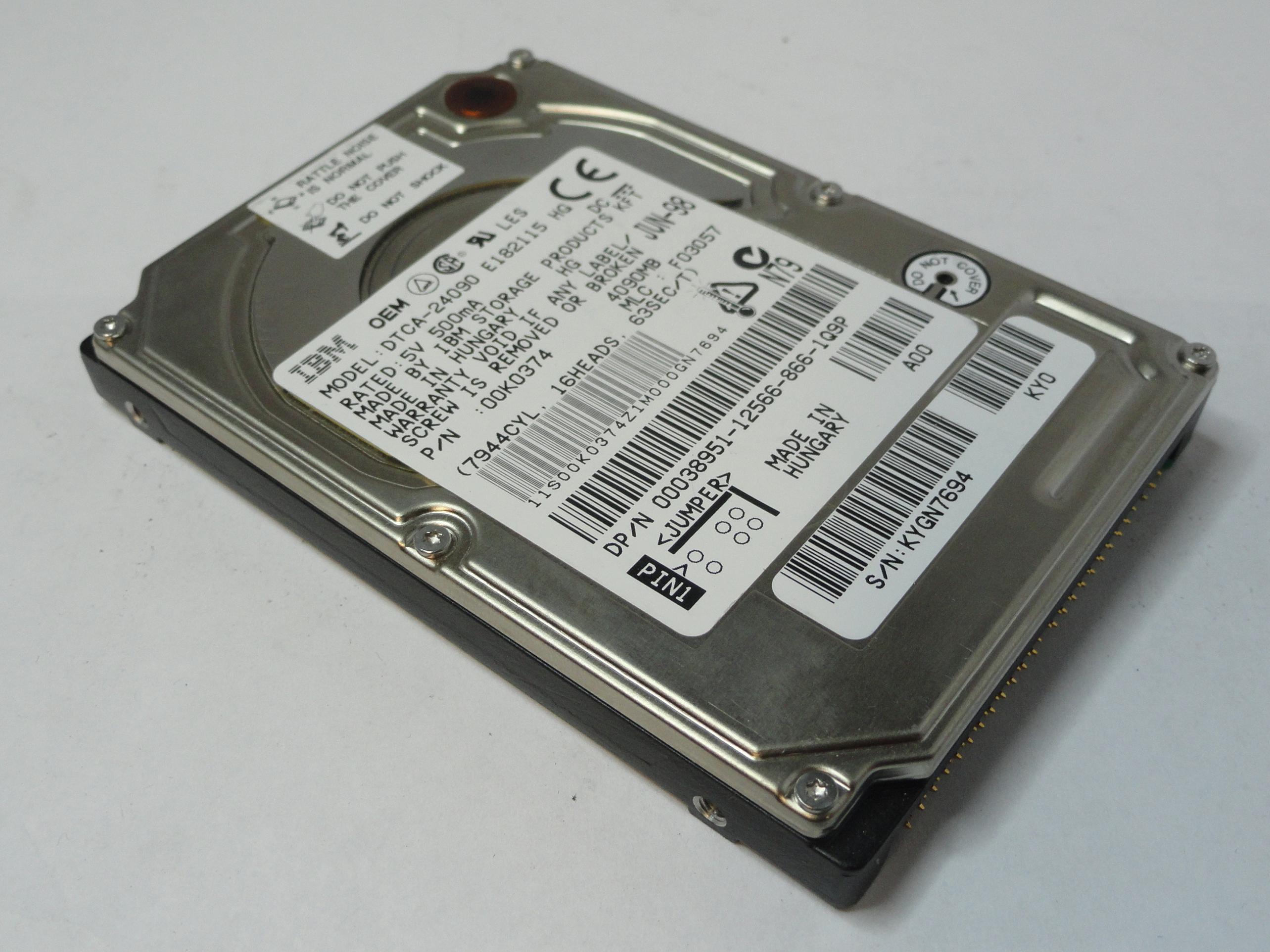 00K0374 - IBM Dell 4Gb IDE 4200rpm 2.5in HDD - Refurbished