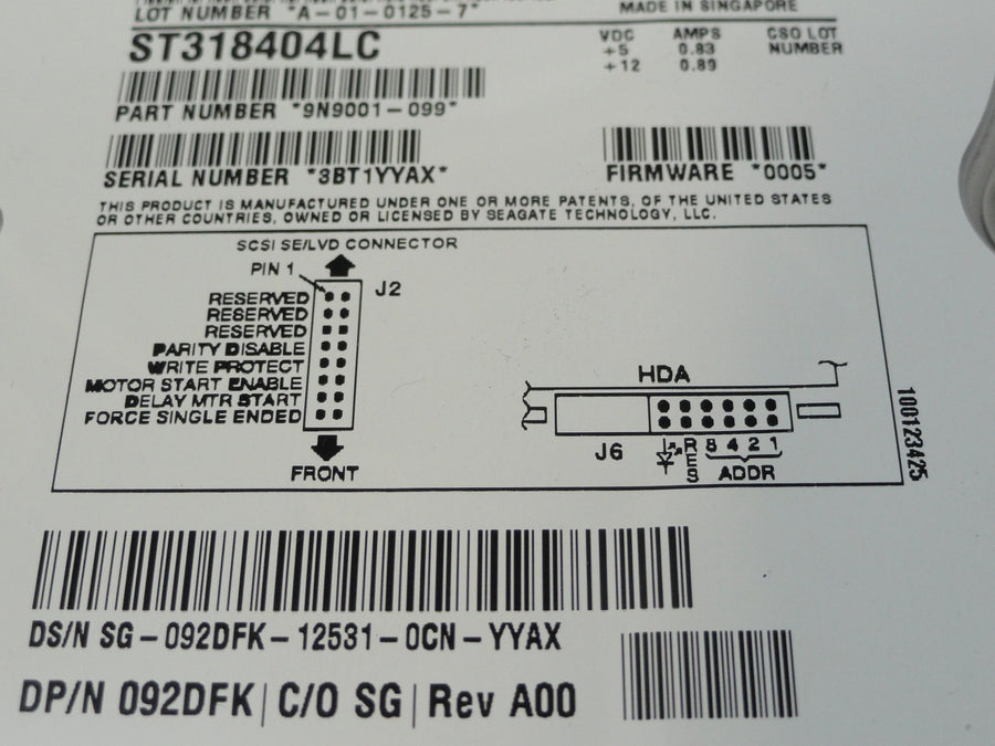 9N9001-099 - Seagate Dell 18.4Gb SCSI 80 Pin 10Krpm 3.5in HDD - Refurbished