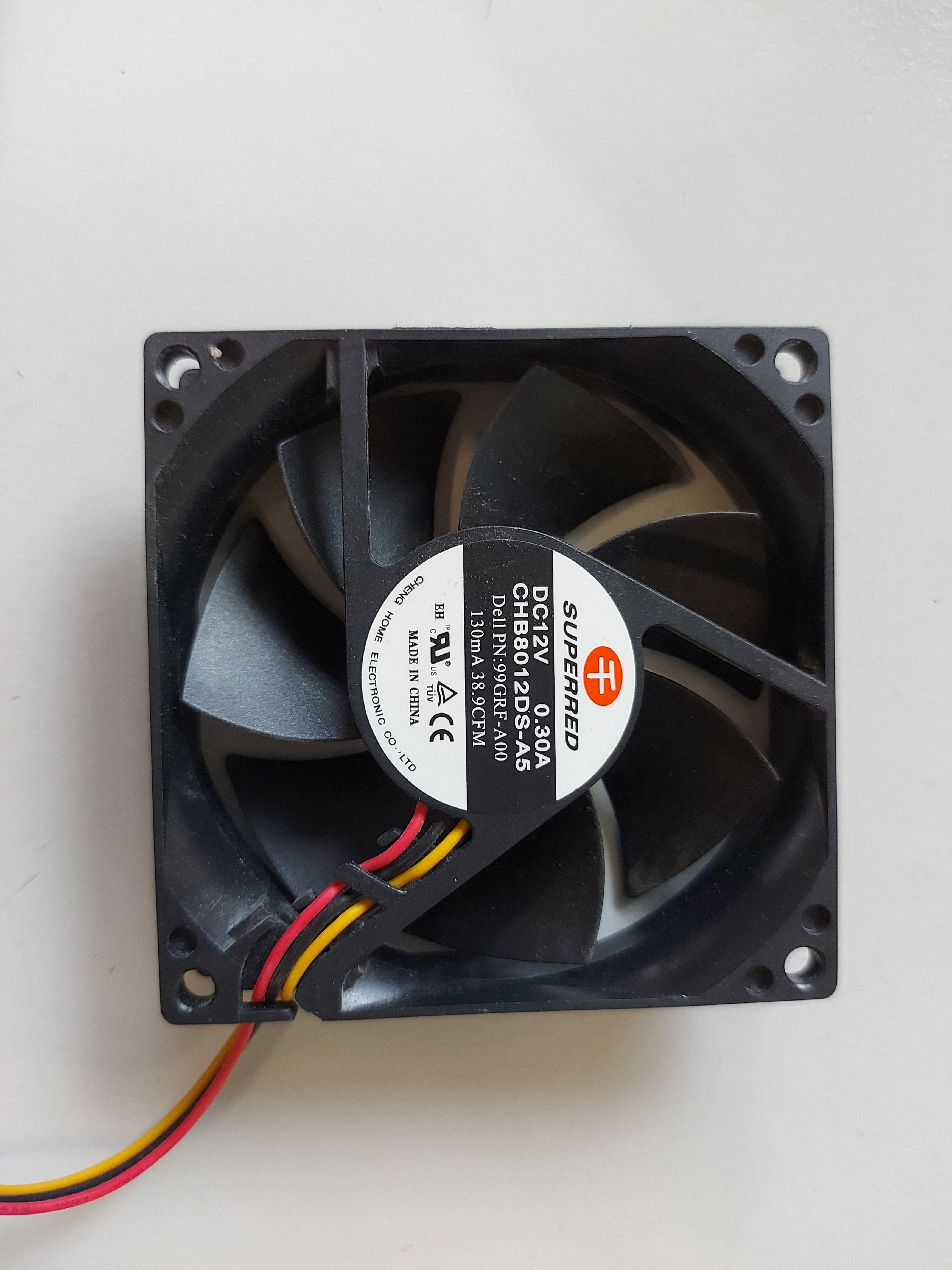 SUPERRED PC Square server fan DC12V0.30A 3 wire 3 pin connector (CHB8012DS-A5)