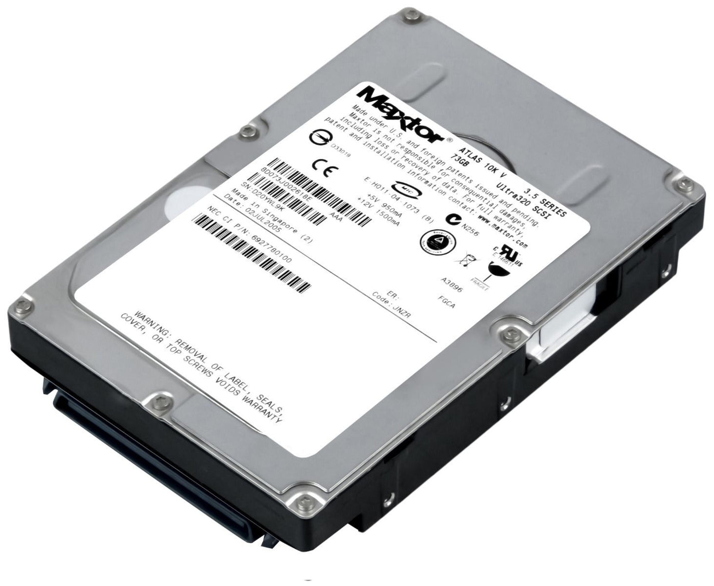 Maxtor Atlas Ultra320 73GB SCSI 68PIN 3.5in HDD ( 8J073L0 ) USED