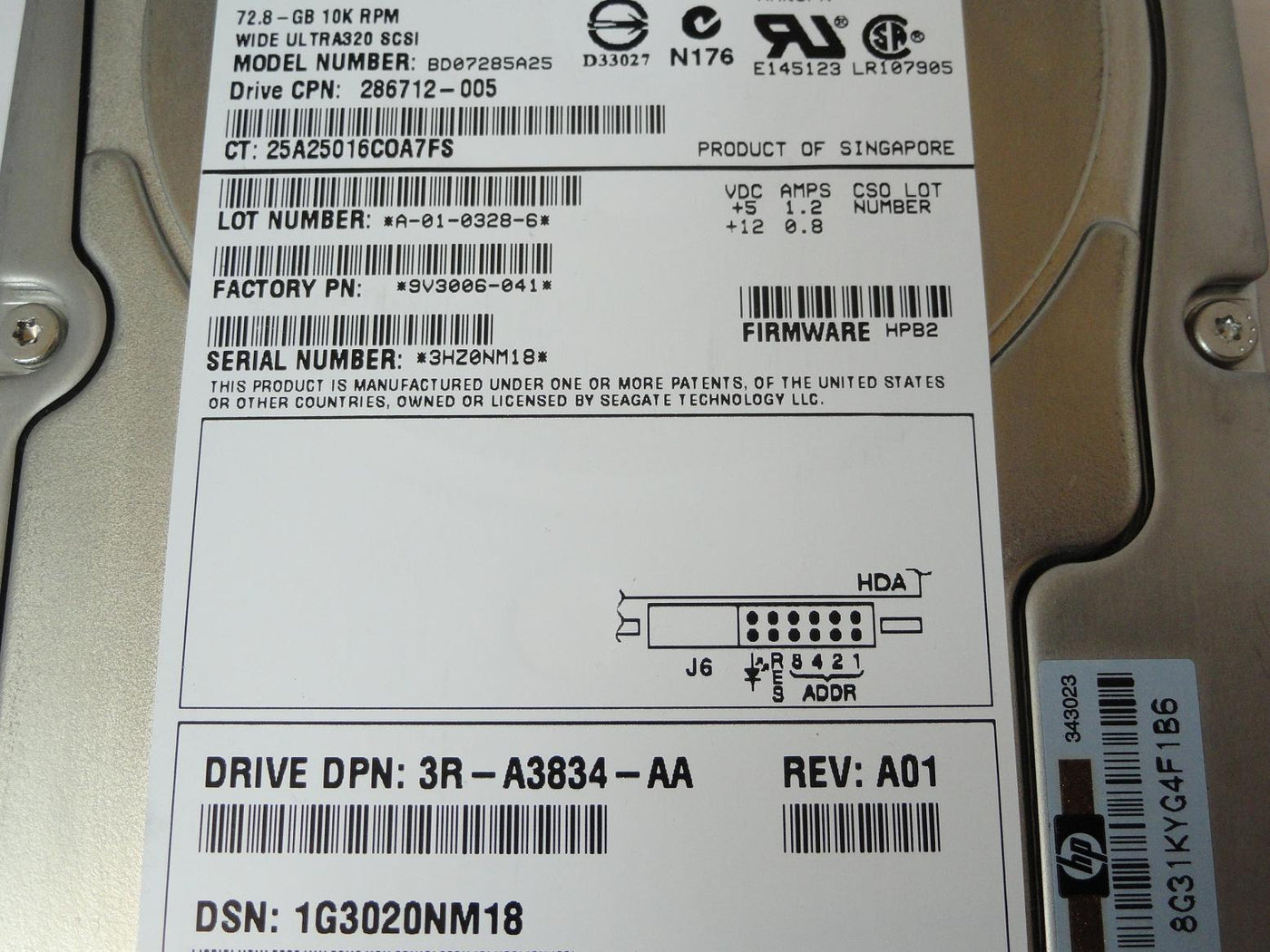 PR13820_9V3006-041_Seagate HP 72.8GB SCSI 80 Pin 10Krpm 3.5in HDD - Image4