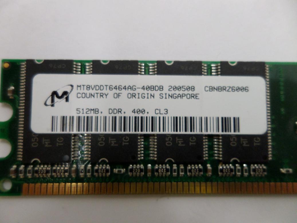 PR23510_MT8VDDT6464AG-40BD1_Micron/Crucial 512MB PC3200 DDR-400MHz 184Pin DIMM - Image4