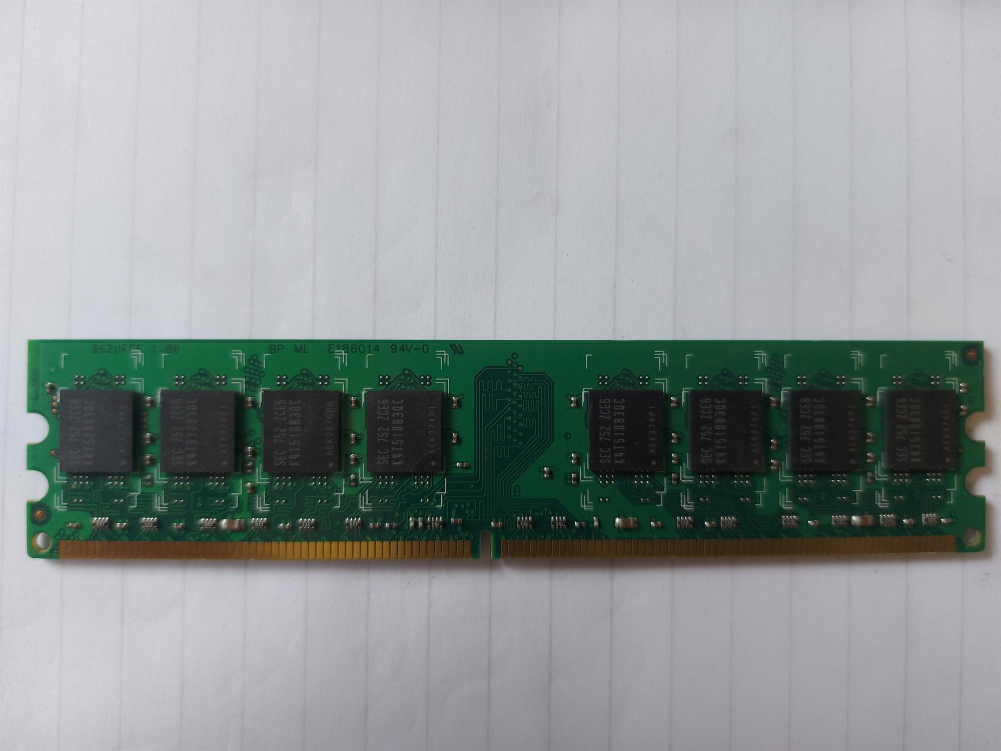 Transcend 1GB PC2-4200 DDR2-533MHz non-ECC Unbuffered CL4 240-Pin DIMM Memory Module (TS128MLQ64V5J)