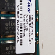 Elixir / PNY Tech 2Rx8 512MB 400Mhz nonECC CL3 PC3200U DDR SDRAM DIMM Memory Module ( M2Y51264DS8HC3G-5T / 6464WQDXA8G17)