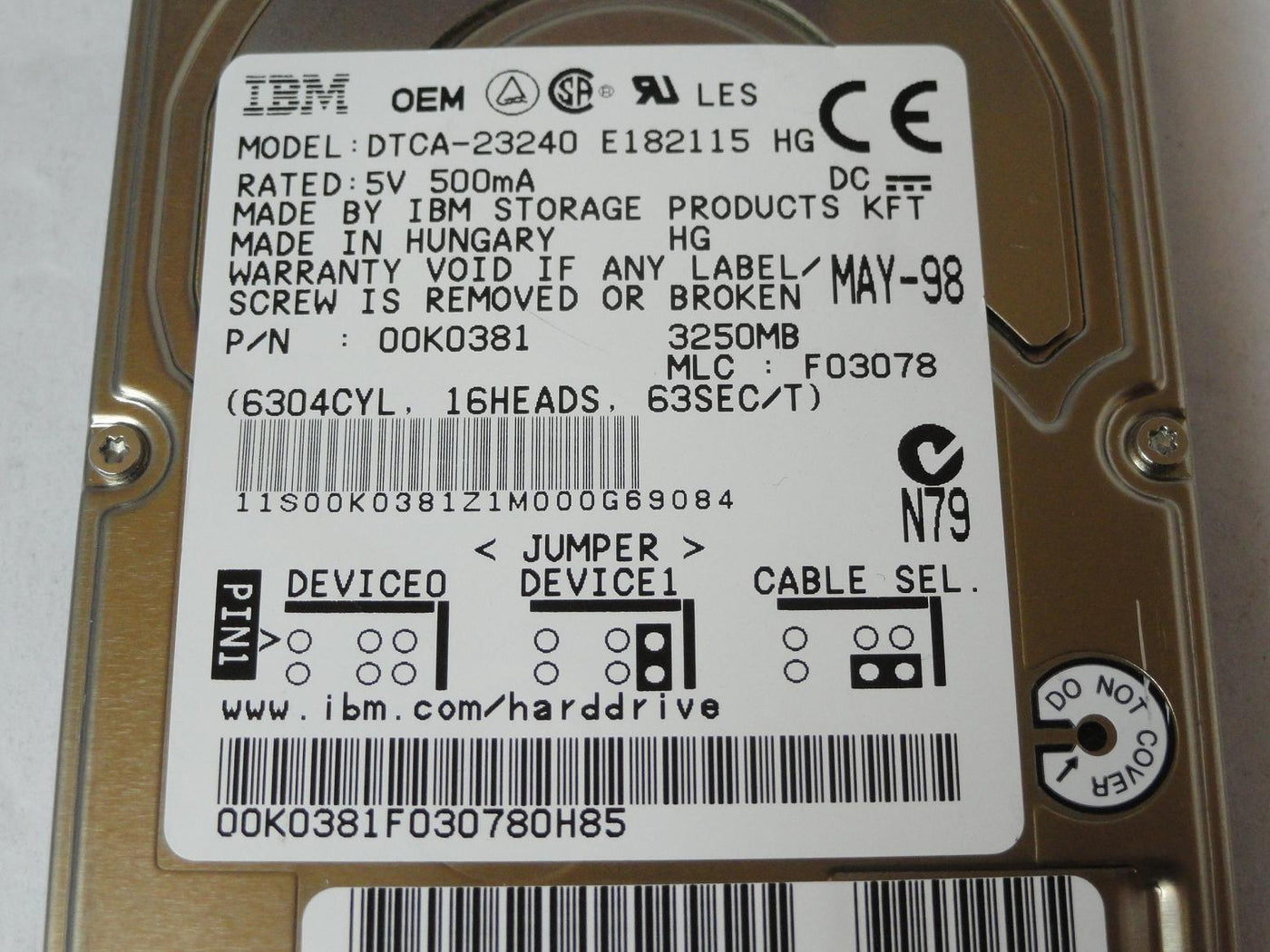 PR23749_00K0381_IBM 3.2GB IDE 4000rpm 2.5in HDD - Image3