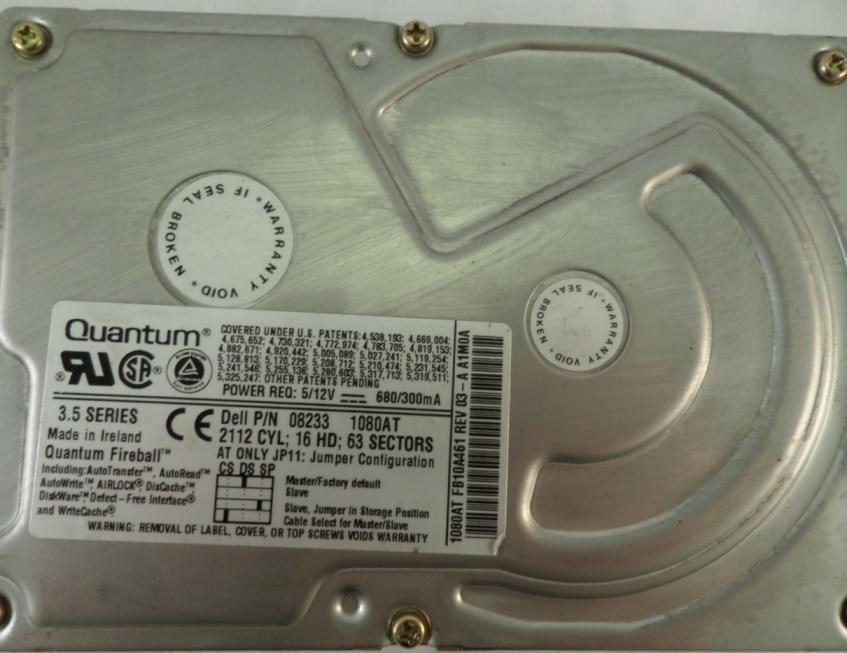 TR85A461 - Quantum 840MB 3.5" IDE HDD - Refurbished