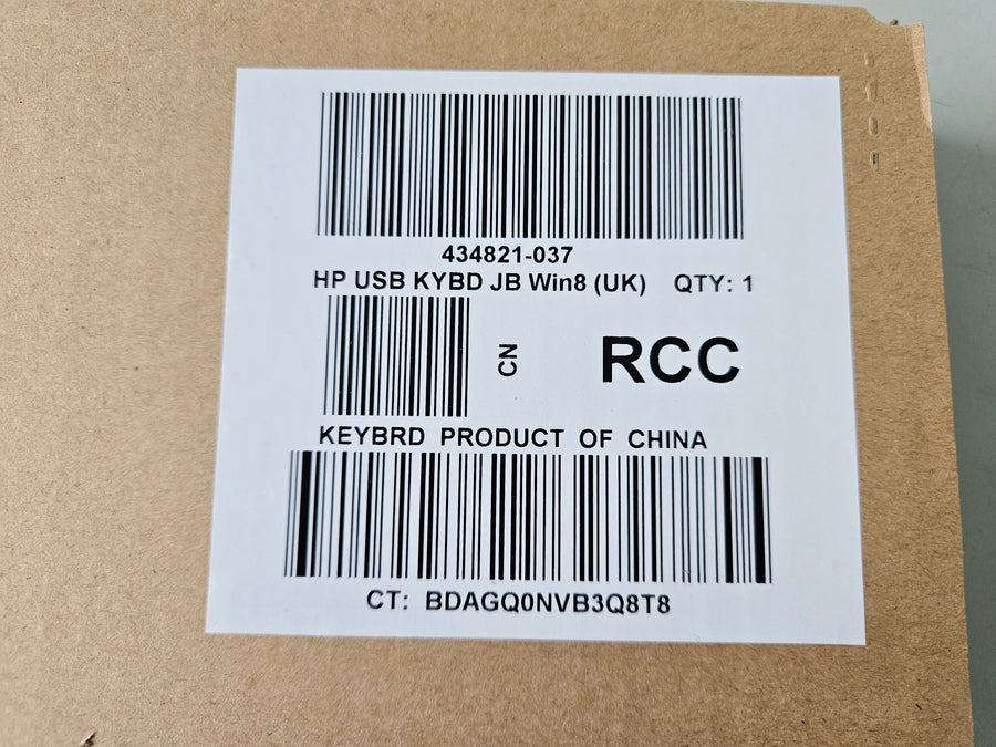 HP USB UK Layout Wired Keyboard Black/Silver ( KU-0316 434821-037 ) NEW