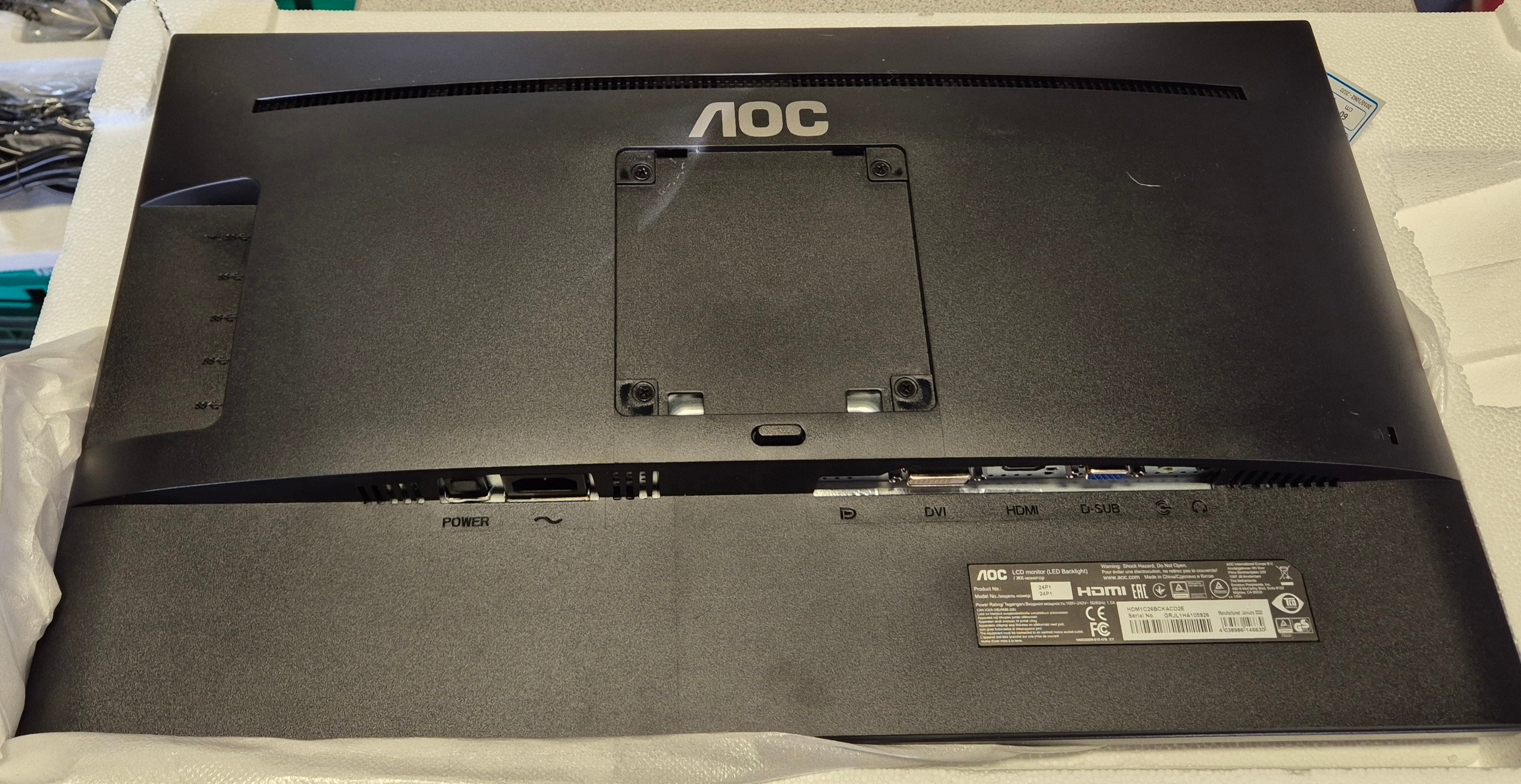 AOC 24P1 24" Full HD Monitor ( HDM1C26BCKACD2E ) USED