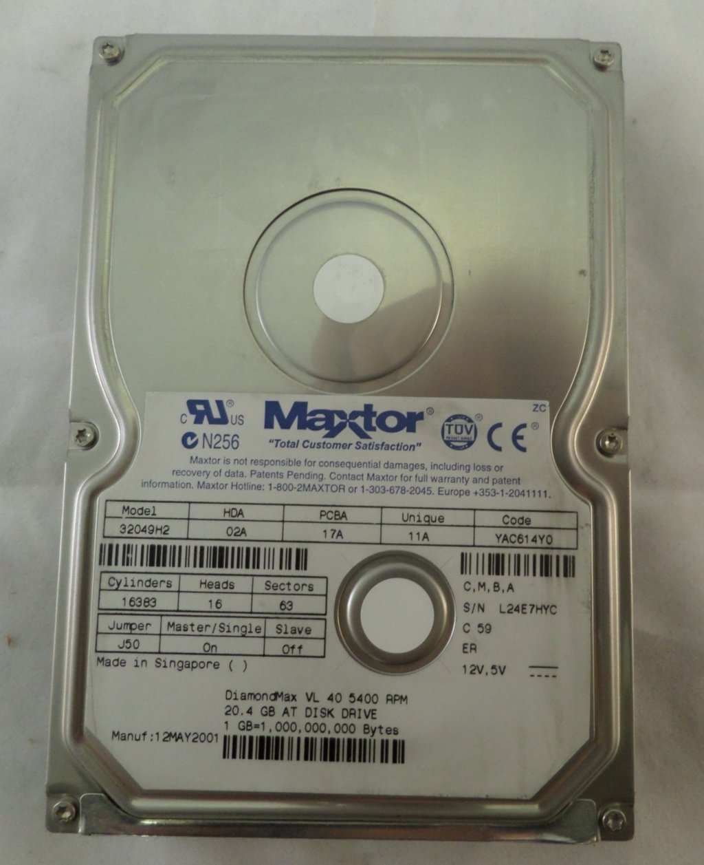 PR20018_32049H2_Apple / Maxtor 20GB IDE 5400rpm 3.5in HDD - Image4