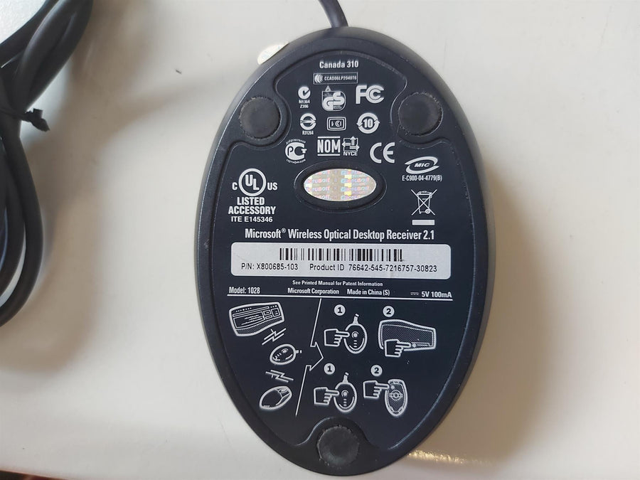 Microsoft 1028 Wireless Optical Desktop Receiver 2.1 USB (X800685-103)