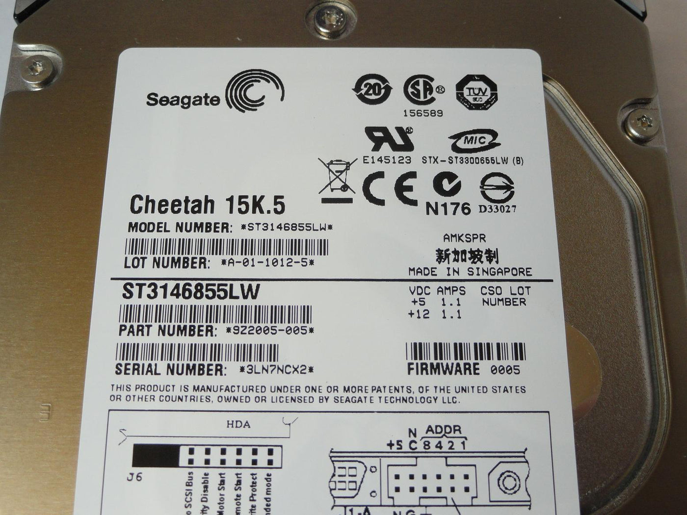PR10434_9Z2005-005_Seagate 146GB SCSI 68 Pin 15Krpm 3.5in HDD - Image3