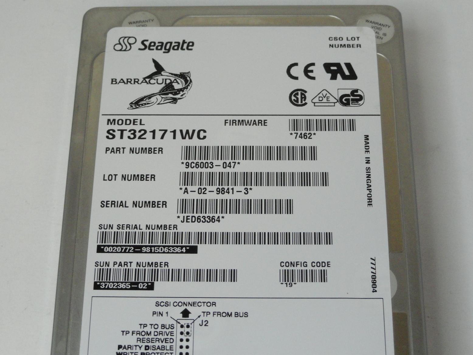 PR04446_9C6003-047_Seagate Sun 2.1GB SCSI 80 Pin 7200rpm 3.5in HDD - Image3