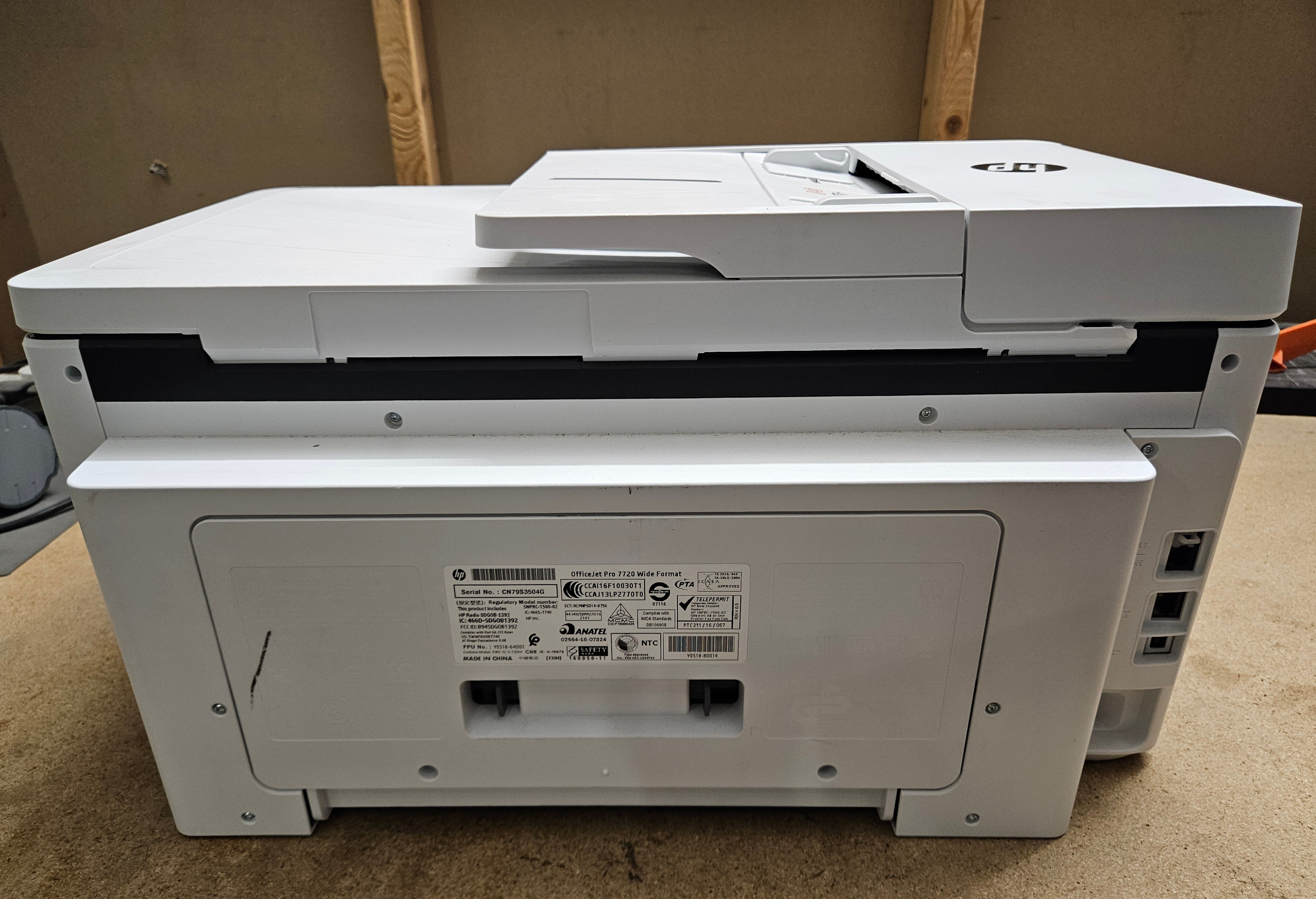 HP OfficeJet Pro 7720 Wide Format All-In-One Printer ( SNPRC-1500-02 ) USED