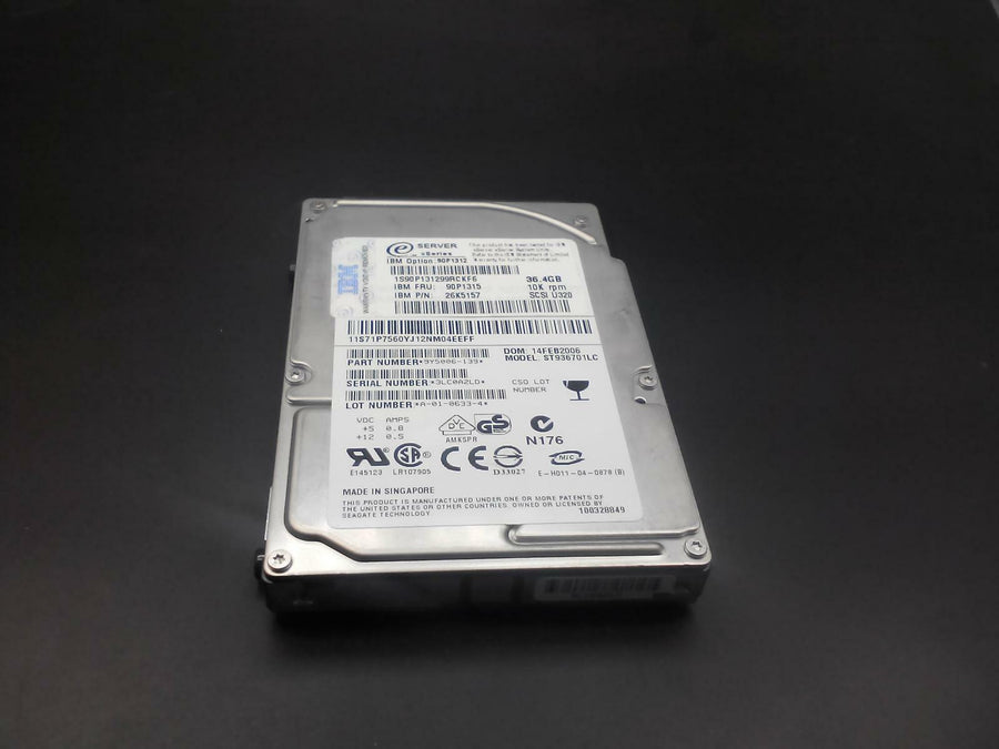 Seagate IBM Savvio 36GB SCSI 68PIN 10kRPM 2.5" HDD ( ST936701LC 90P1312 90P1315 26K5157 ) REF