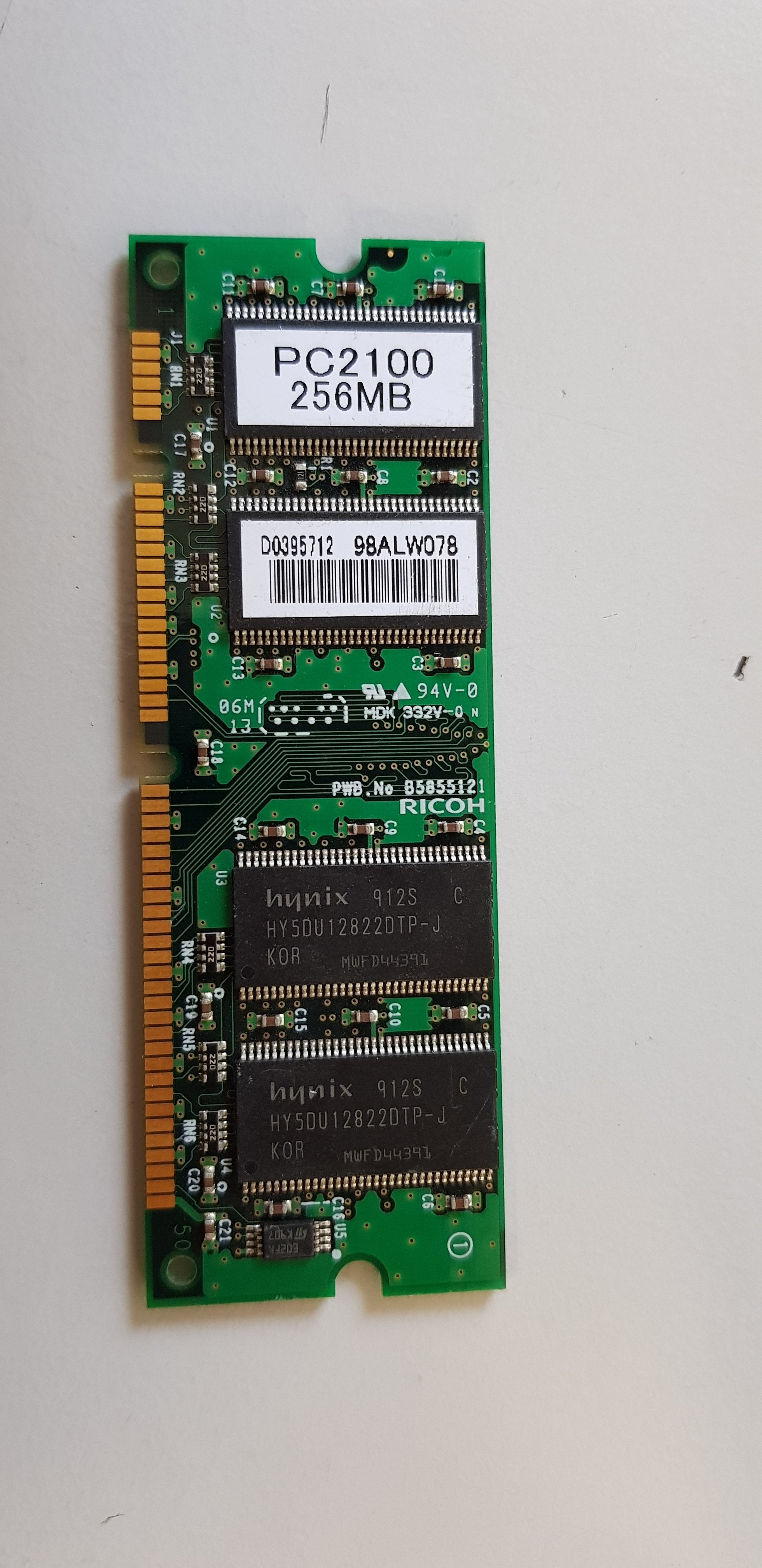 Ricoh 256MB PCB DDR1 Assy DIMM Printer Memory Module (D0395712)