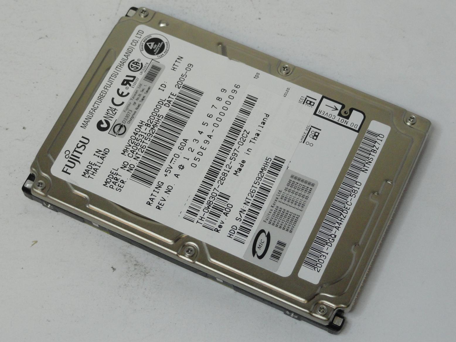 CA06531-B20000DL - Fujitsu Dell 40GB IDE 5400rpm 2.5in HDD - USED