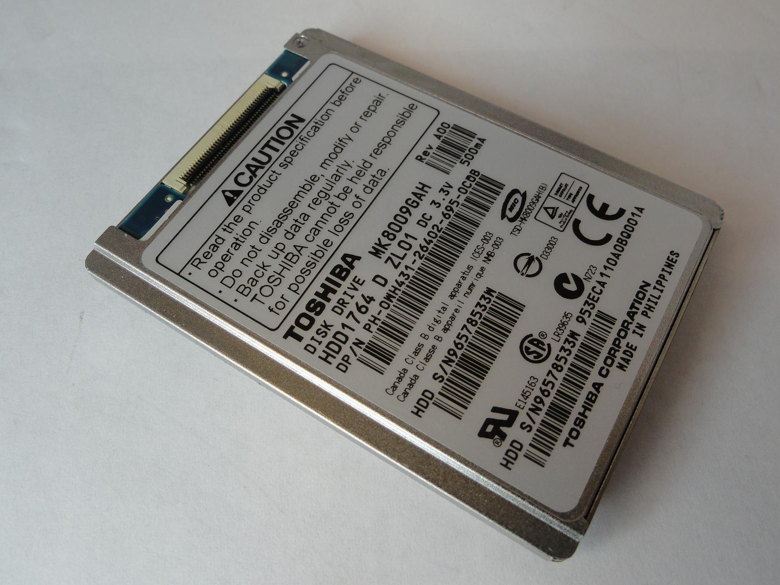 HDD1764 - Toshiba Dell 80Gb ZIF 4200rpm 1.8in HDD - Refurbished