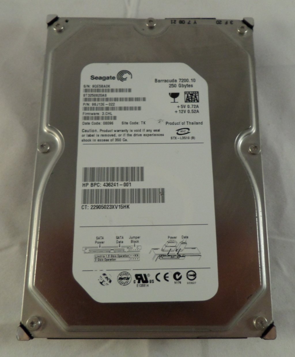 PR05948_9BJ13E-022_Seagate HP 250GB 7200rpm 3.5in HDD - Image2