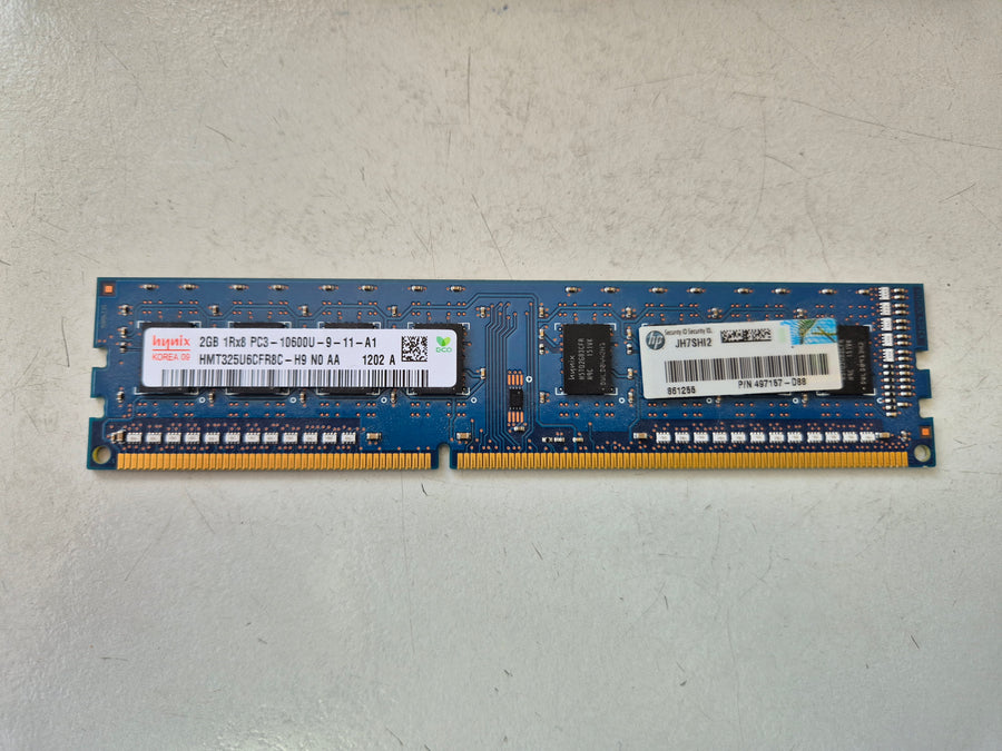 Hynix HP 2GB PC3-10600 DDR3-1333MHz non-ECC Unbuffered CL9 240-Pin DIMM ( HMT325U6CFR8C-H9 497157-D88 ) REF