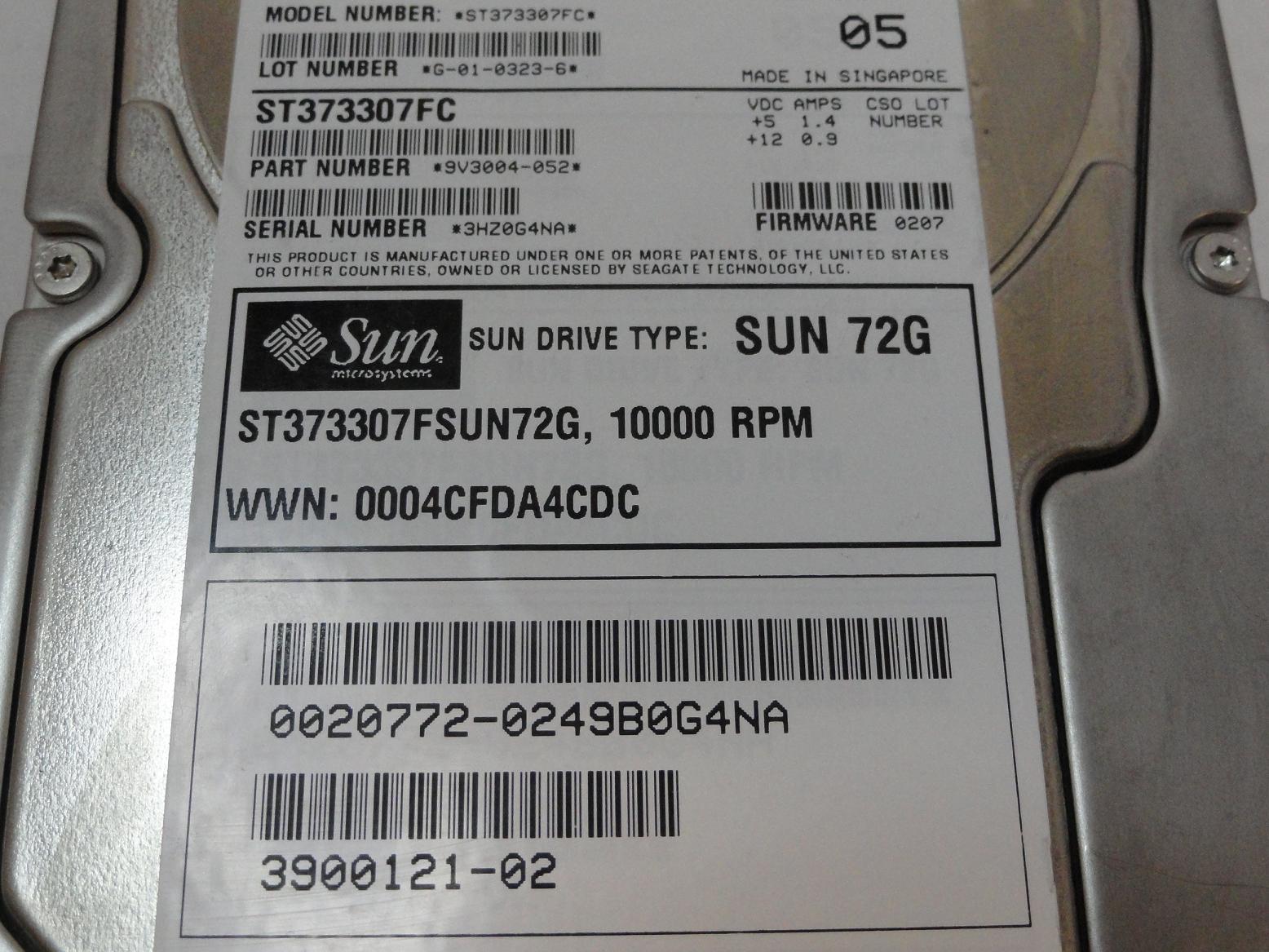 PR11359_9V3004-052_Seagate Sun 72GB Fibre Channel 10Krpm 3.5in HDD - Image4