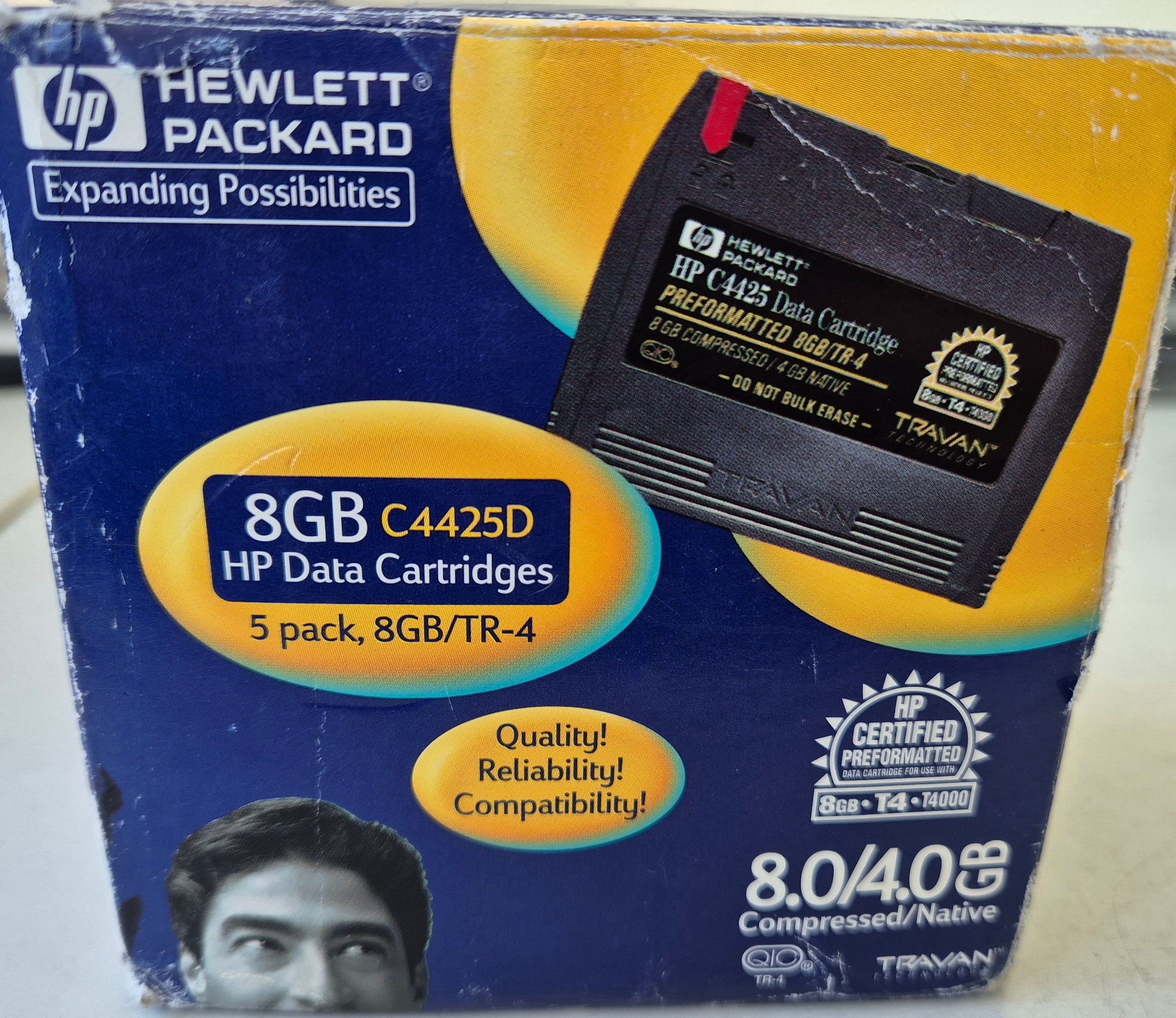 5x 8GB/TR-4 HP Data Cartridges ( C4425D ) NOB