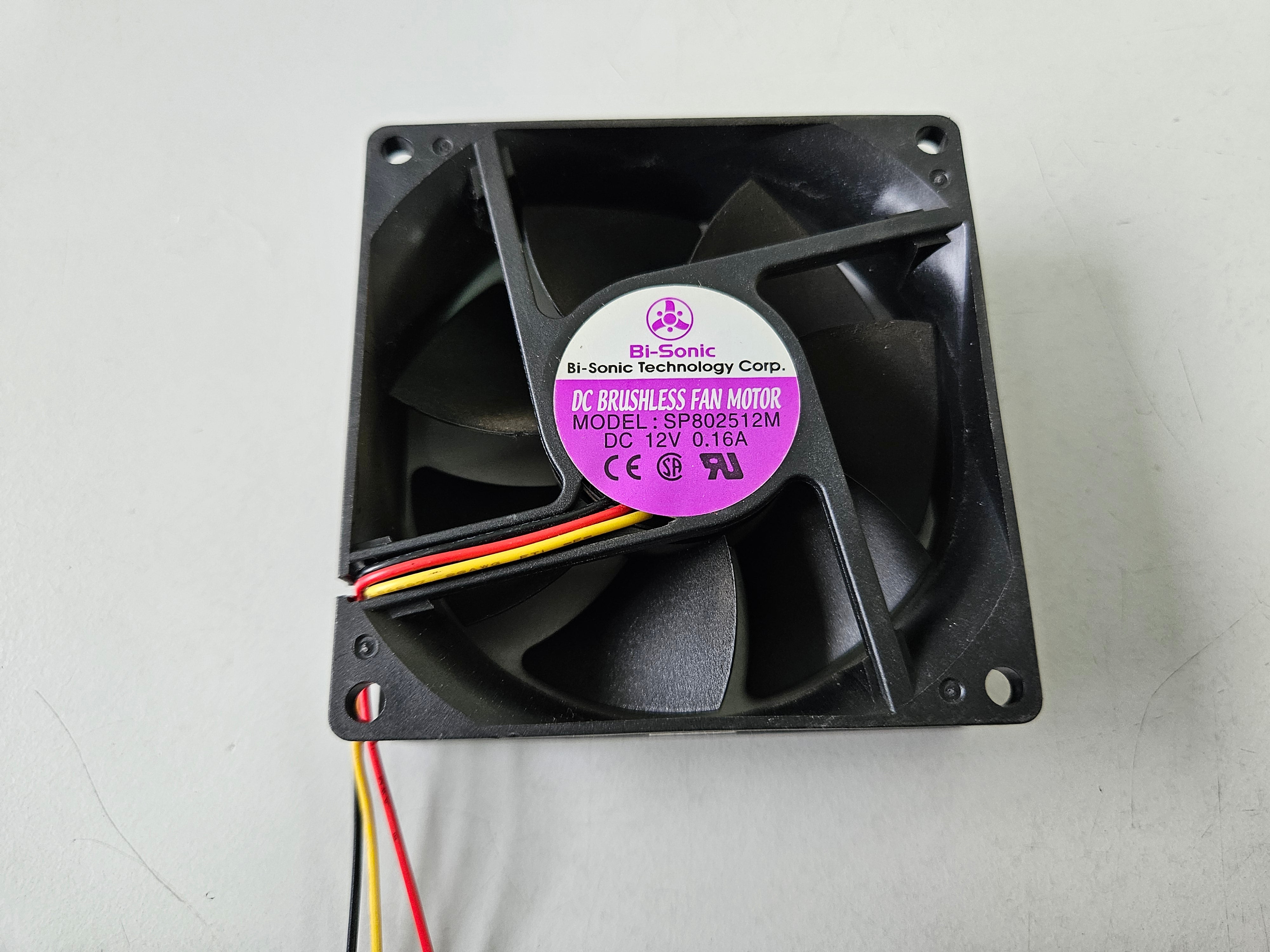 Bi-Sonic 12V 0.16A 80mm DC Brushless Fan ( SP802512M ) USED