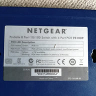 NETGEAR ETHERNET SWITCH 8PORT 10/100MBPS WITH POE NO PSU  ( FS108P  USED)
