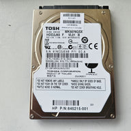 Toshiba HP 500GB SATA 5400RPM 2.5in HDD ( MK5076GSX 645215-001 ) USED