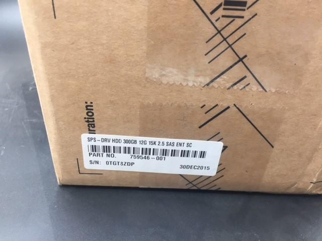 HP 300GB 12G 15K 2.5" SAS ENT HDD (759546-001 759208-B21 NEW)