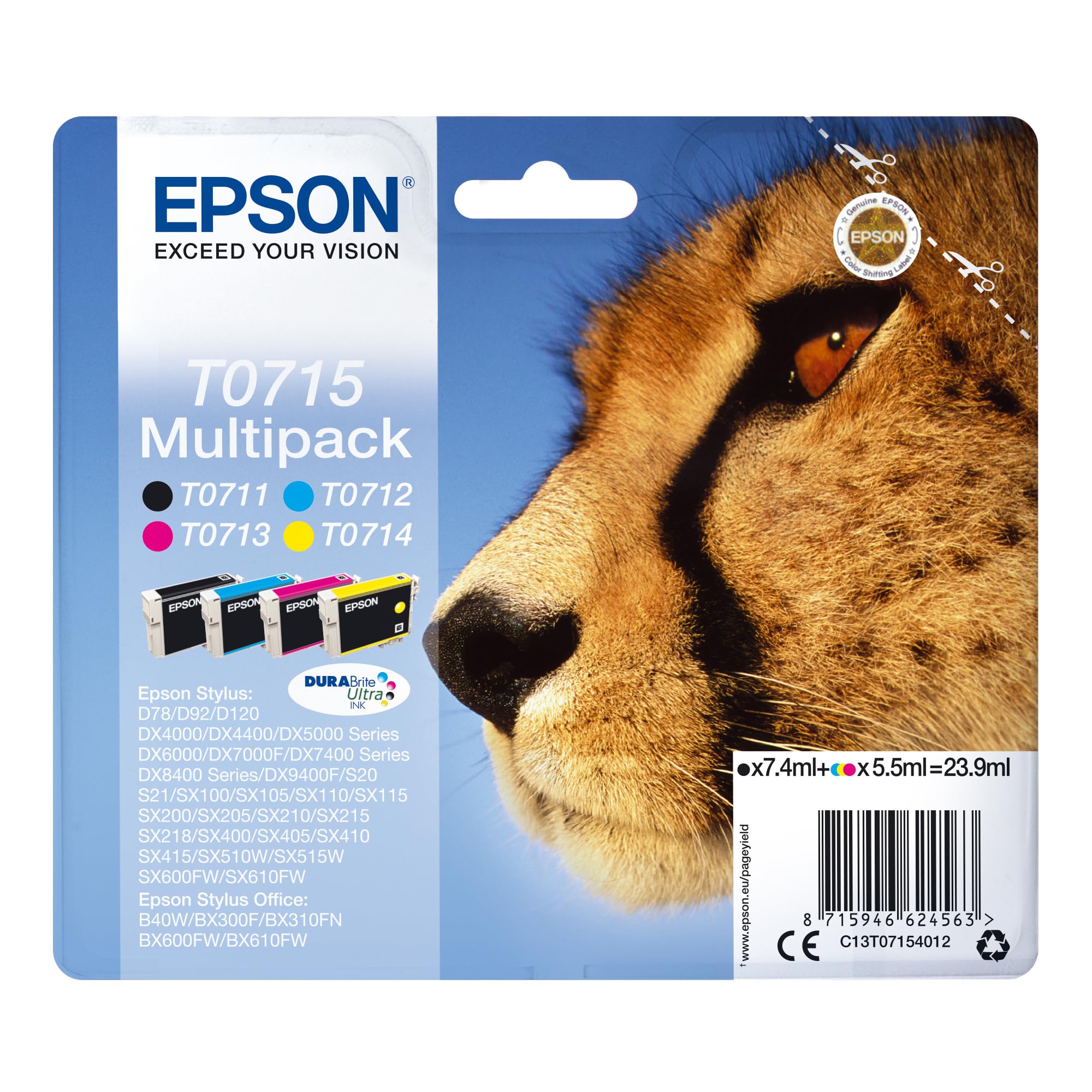 Epson Original T0715 4-Cartridge Multipack ( C13T07154010 ) NOB