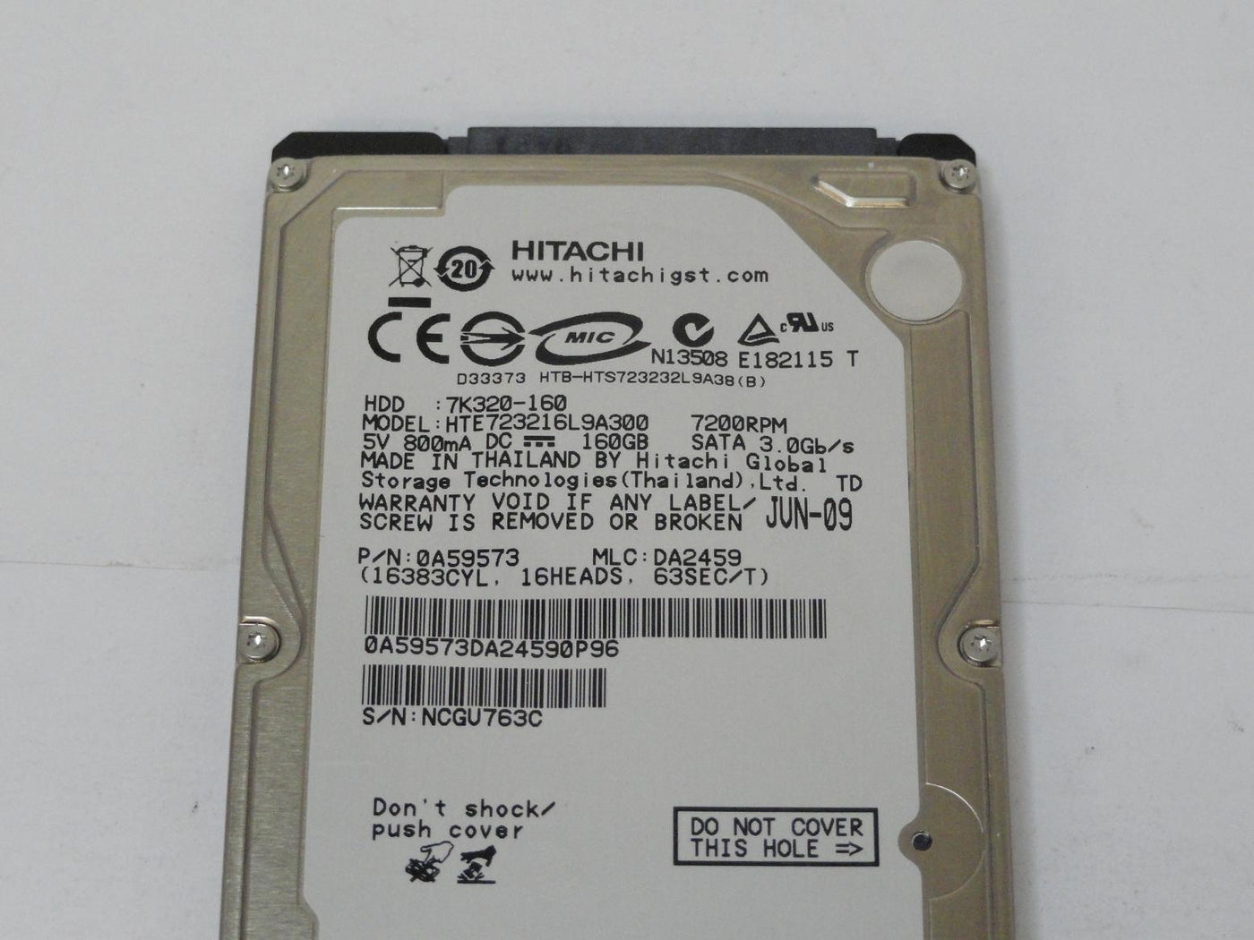 PR11601_0A55004_Hitachi 160Gb SATA 7200rpm 2.5in HDD - Image3