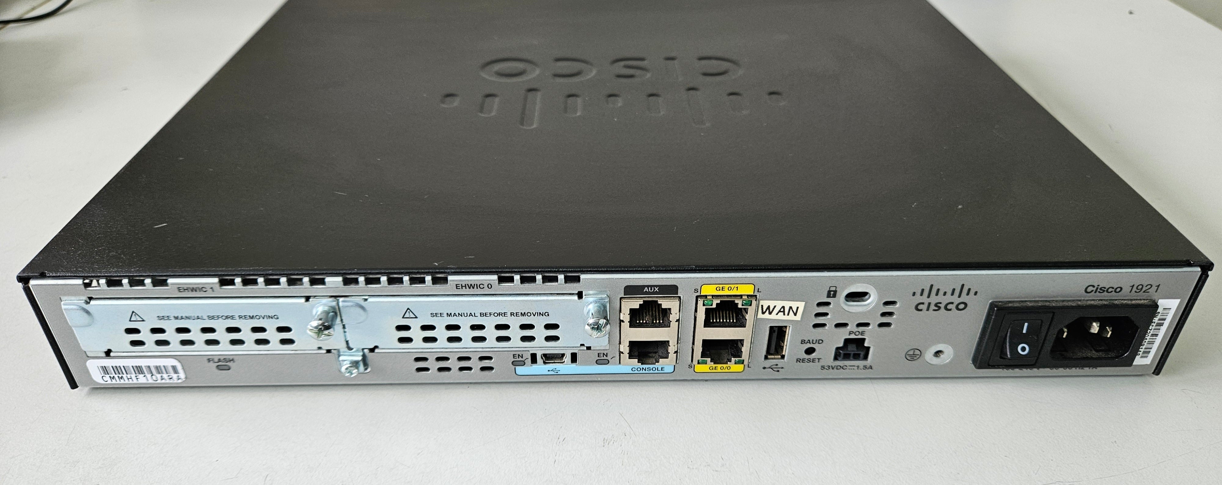 Cisco 1920 Series Integrated Services Gigabit Network Router ( CISCO1921/K9 V05 ) USED