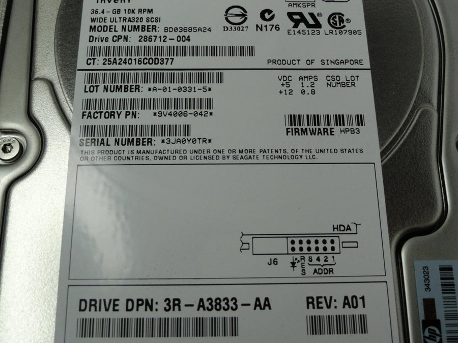 MC2155_9V4006-042_Seagate HP 36.4GB SCSI 80 Pin 15Krpm 3.5in HDD - Image2