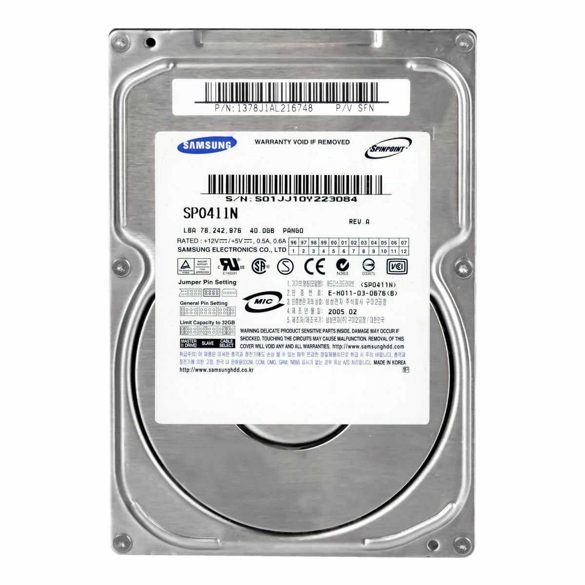 Samsung 40GB IDE 7200rpm 3.5in HDD ( SP0411N ) REF