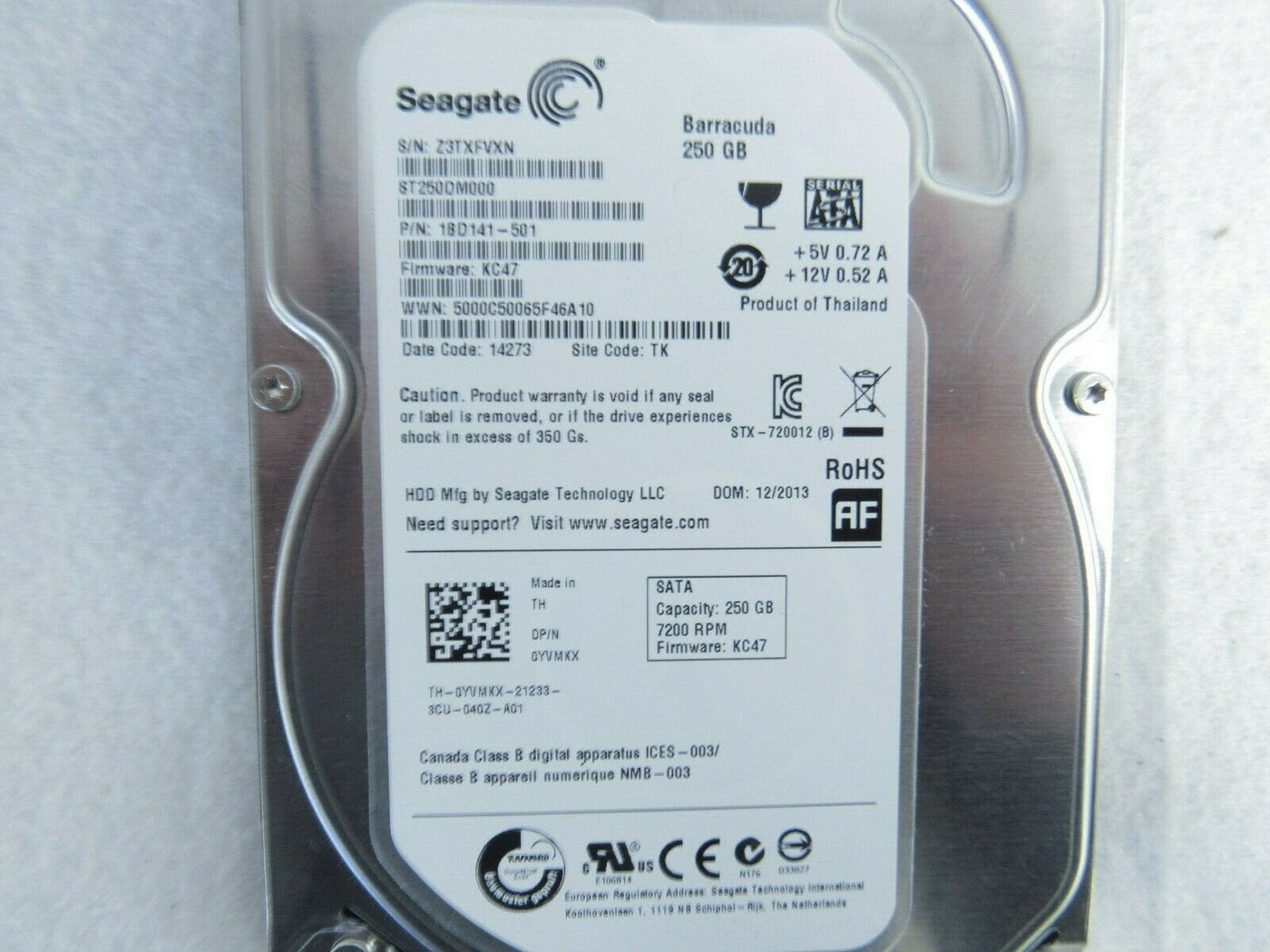 Seagate Dell 250GB SATA 7200rpm 3.5in HDD (ST250DM000 - 1BD141-501  0YMKX Ref )