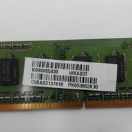 Samsung 1GB PC3-8500 DDR3-1066MHz non-ECC Unbuffered CL7 204-Pin SoDimm ( M471B2873EH1-CF8 ) REF