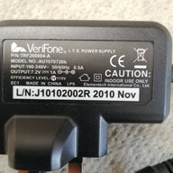 VERIFONE POWER SUPPLY IN 240V 0.5A OUT 7.2V 1A ( TRF200004-A AU1070726B ) USED