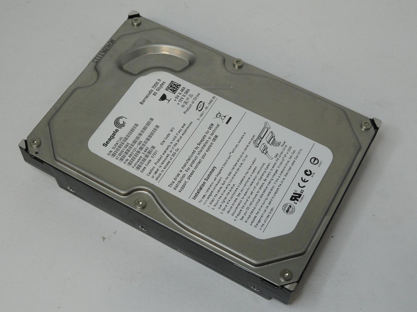 9BD131-069 - Seagate 80GB SATA 7200rpm 3.5in Barracuda 7200.9 HDD - Refurbished