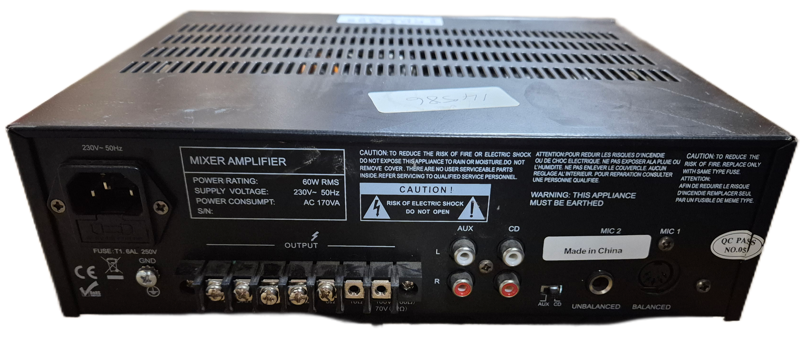 MajorCom 60W Mixer Amplifier ( MX60 ) USED