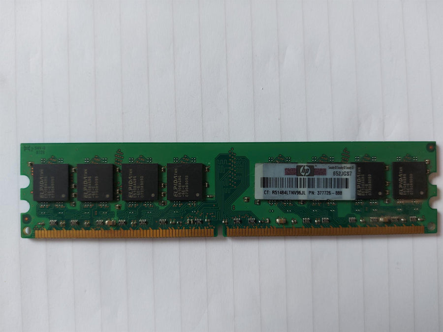 Elpida/HP 1GB PC2-5300 667MHz 240pin NonECC CL5 DDR2 SDRAM DIMM Memory Module (EBE11UD8AGWA-6E-E 377726-888)