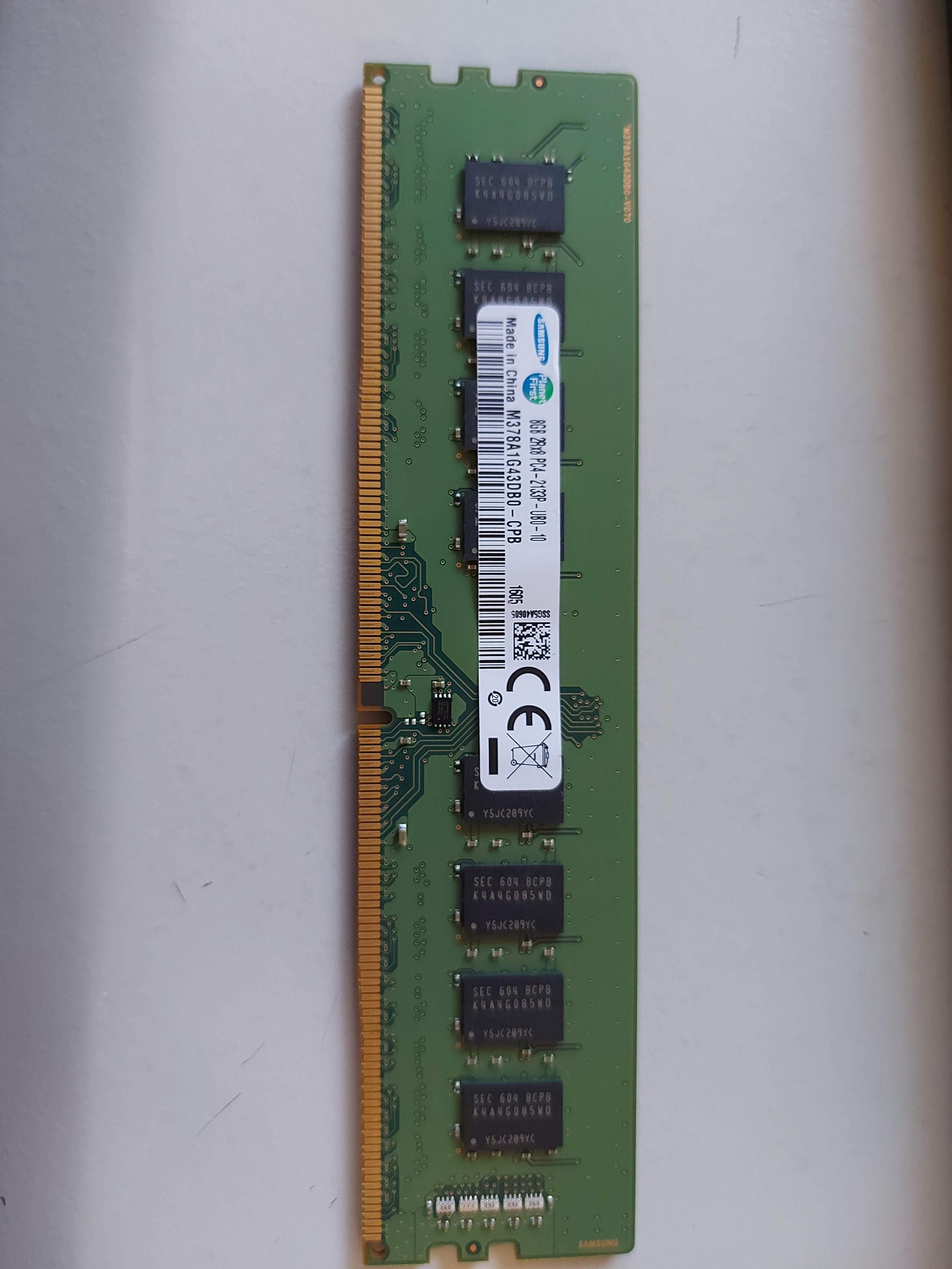 Samsung HP 8GB DDR4 PC4-17000 nonECC SDRAM DIMM M378A1G43DB0-CPB 798034-001